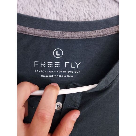 Free Fly Shirt Mens Large Henley Performance Bamboo Blend Comfort Fishing Green - Picture 3 of 11